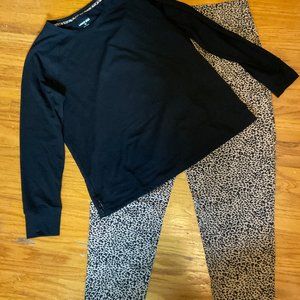 Petite Lands' End Brushed Back Jersey Pajama Top & Pajama Pants Set